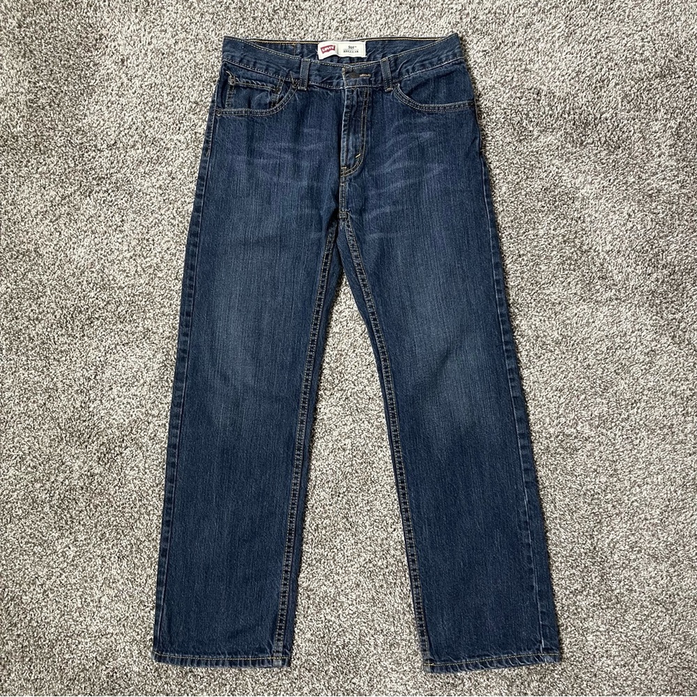 Levi’s 505 Regular Fit Dark Wash Straight Leg Jeans Size 16 REG (W28 x L28)